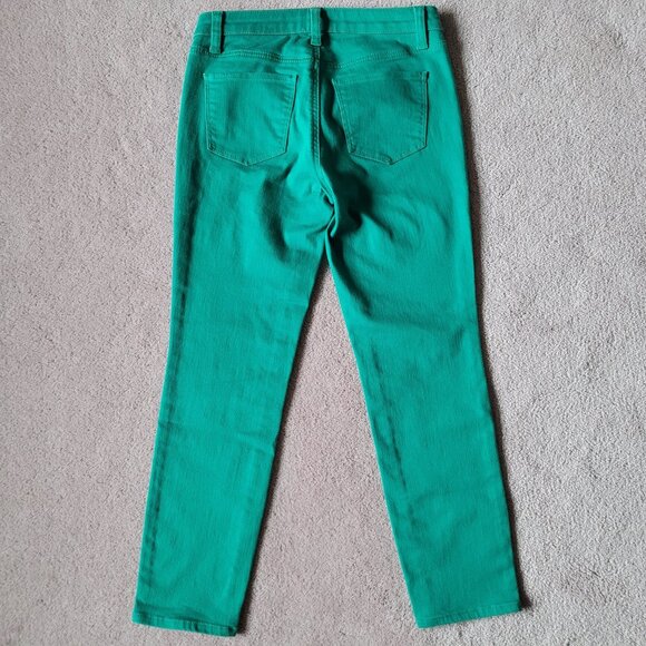 Talbots Flawless Jeans 2P Green Five Pocket Slim Ankle Stretch - Picture 3 of 9